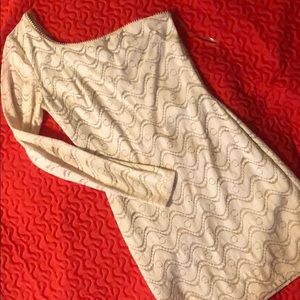 A’gaci one sleeve tan dress